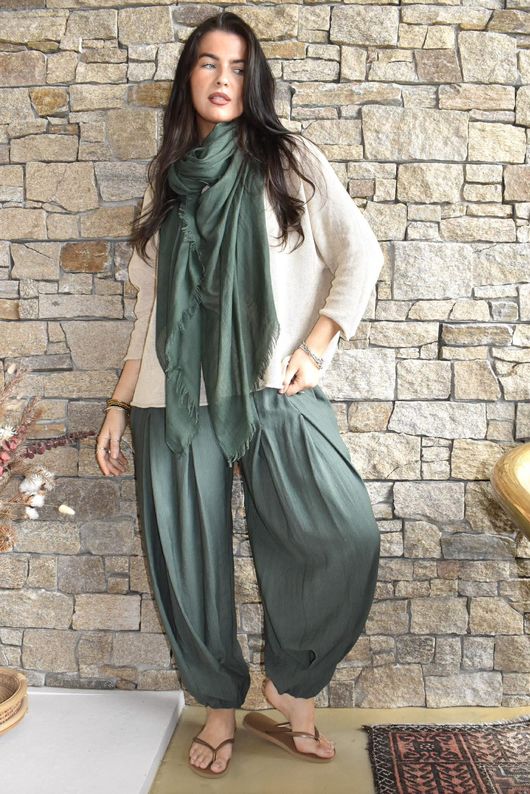 Basso Shirring Genie Pant Deep Moss